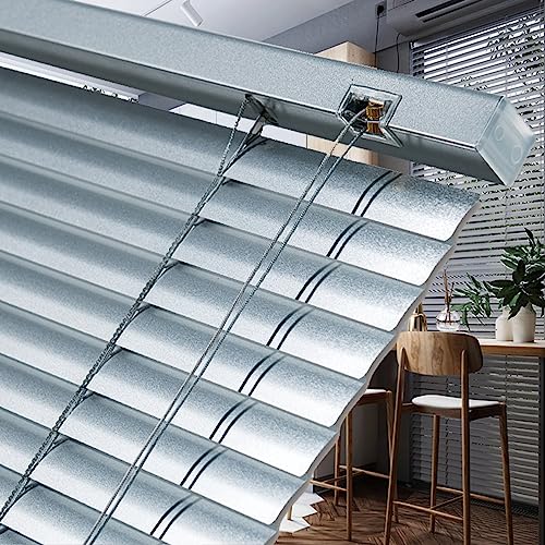 Persianas venecianas de aluminio de 25 mm, impermeable, para uso en interiores y exteriores, 130 x 140 cm, protección UV, control de luz ajustable, duradero y elegante