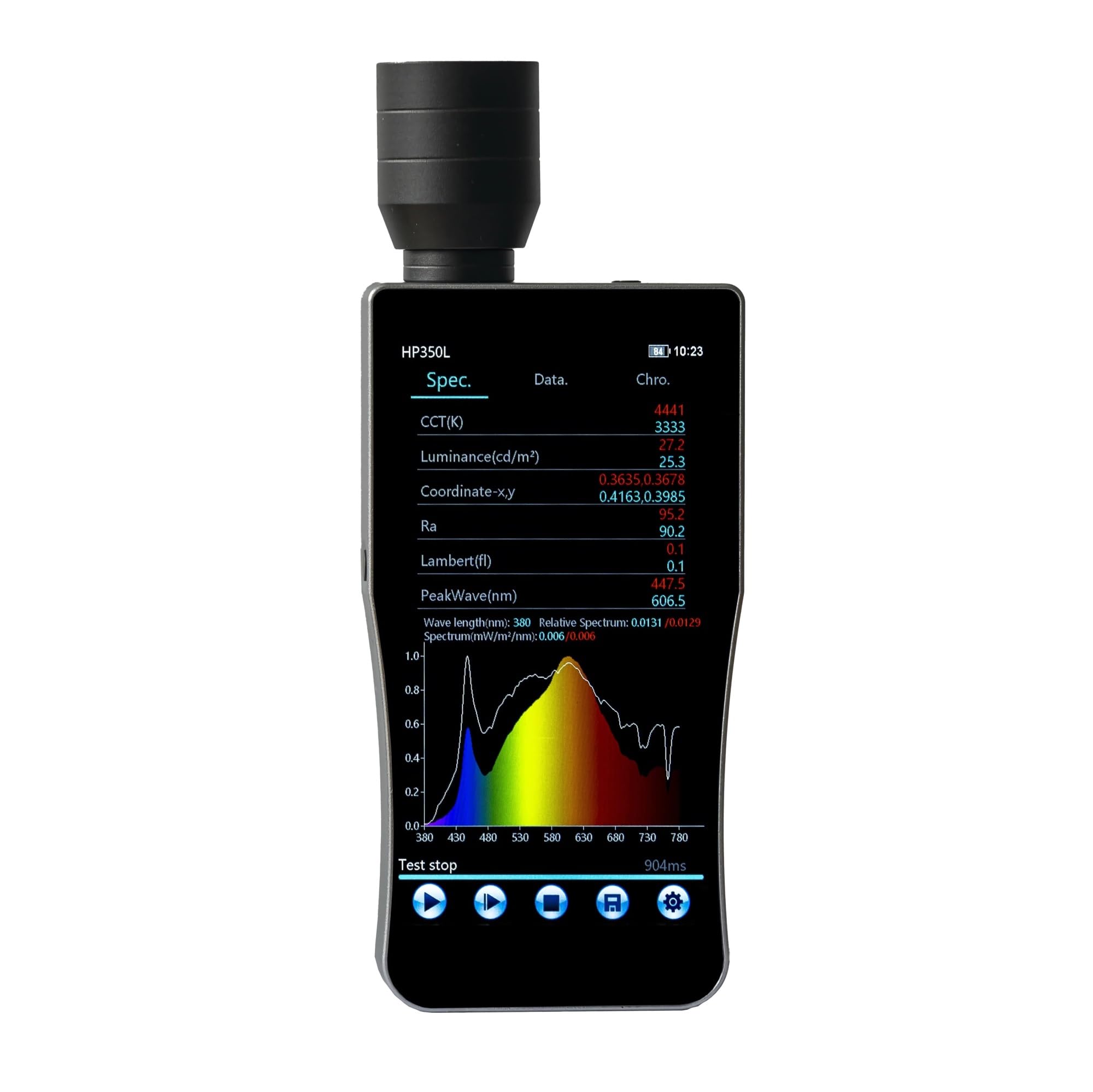 Mthckxjbsuz One Color Spectrometer Portable, Spectral Photometer Light Source Color Measurement Lambert Gamut Test