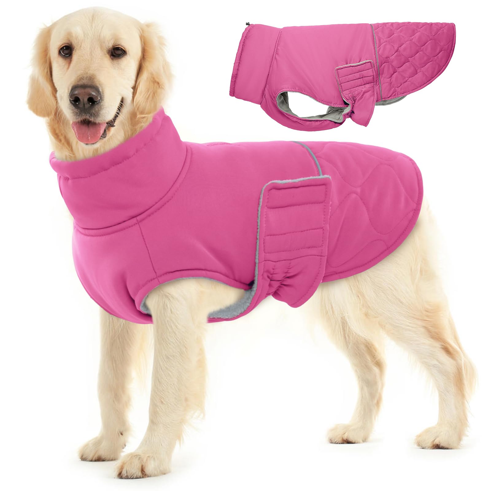 BRKURLEG Dog Winter Jacket, Warm Dog Winter Coats for Small and Medium Large Dogs, Reflective Adjustable Pet Cold Weather Coats, Waterproof Dogs Snow