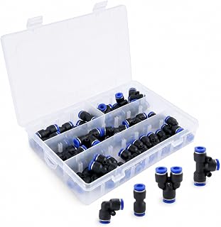塩ビ管 継手 40個セット 6mm 分岐 エルボ T字 ストレート セット PU プラスチック 耐圧 (40)