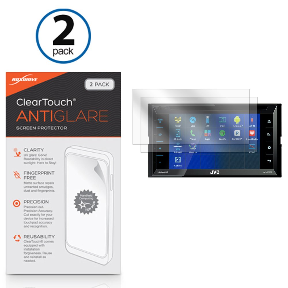 BoxWave Screen Protector Compatible with JVC KW-V330BT - ClearTouch Anti-Glare (2-Pack), Anti-Fingerprint Matte Film Skin