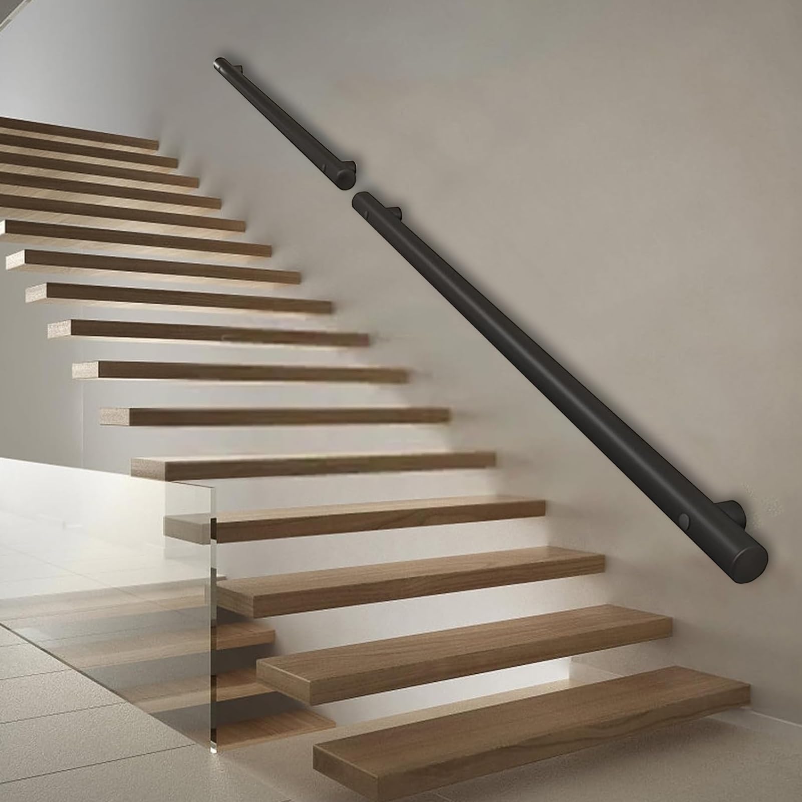 LWJSOCP Stair handrail Stair Handrail, Outdoor Grab Bar, Stair Handrail Banister Rail Support Kit Outside Exterior, Stainless Steel Wall Mounted Balustrade Grab Bar (Size : 180cm)