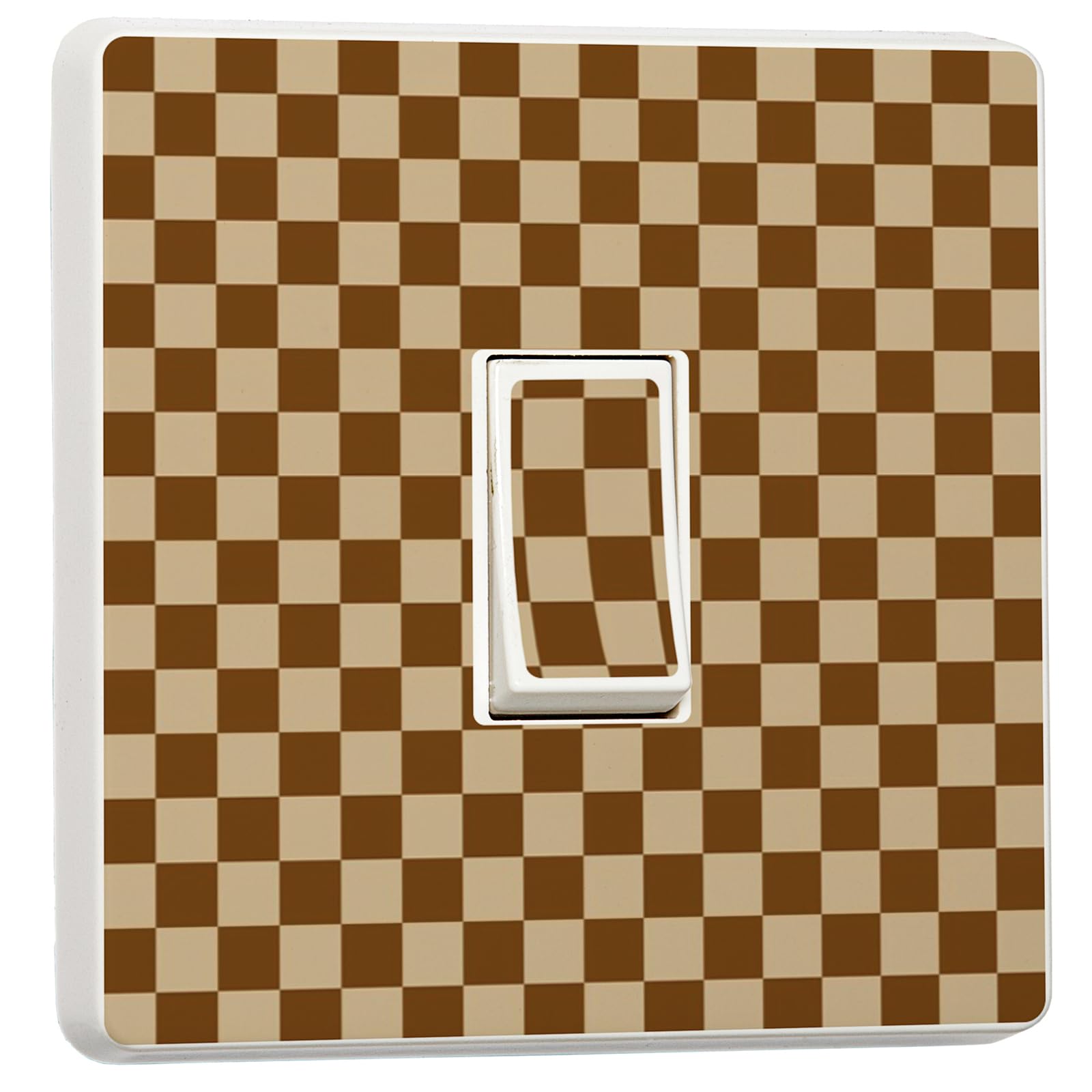Stika.co Tan Pack Of 2 Checker Print Vinyl Light Switch Stickers - Decorative Skins For Single Switch | Modern Home Decor