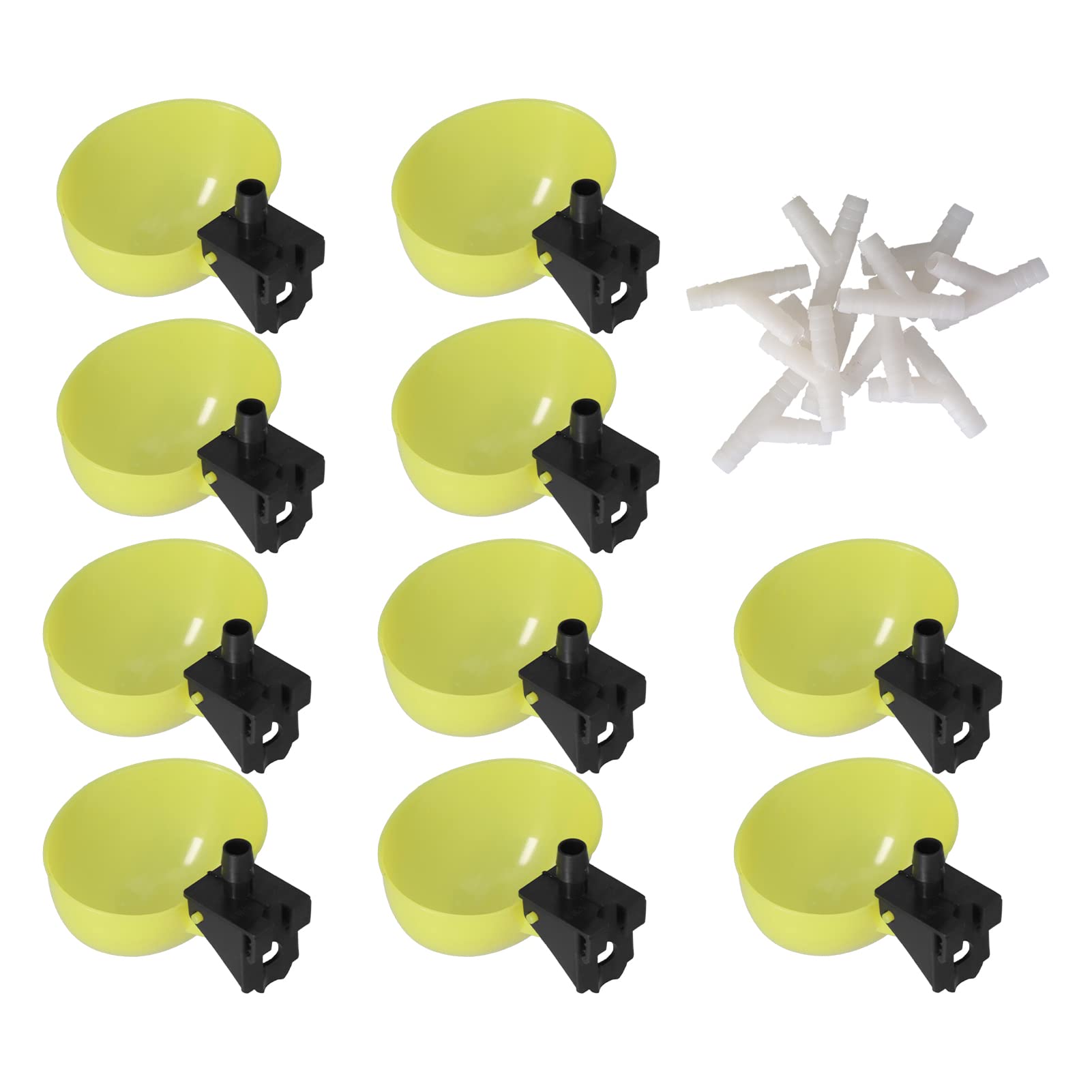Bebederos de Pájaros Automáticos, 10 Bebederos Automáticos de Pollo Codorniz PP, Bebedero de Palomas para Uso en Pollos, Palomas, Codornices y Otras Aves(8mm)