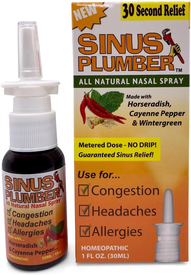 Sinus Plumber Pepper Nasal Spray, Allergy and Sinus Relief