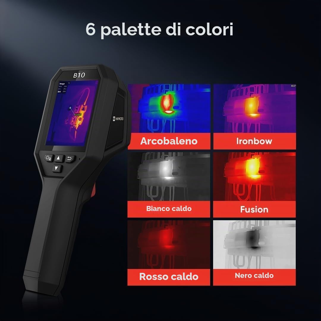 HIKMICRO B10 Telecamera termica con risoluzione 256 x 192 IR con telecamera visiva da 2 MP, misurazione a schermo intero, 25 Hz，LCD 3,2", IP54, intervallo di temperatura -4°F~1022°F