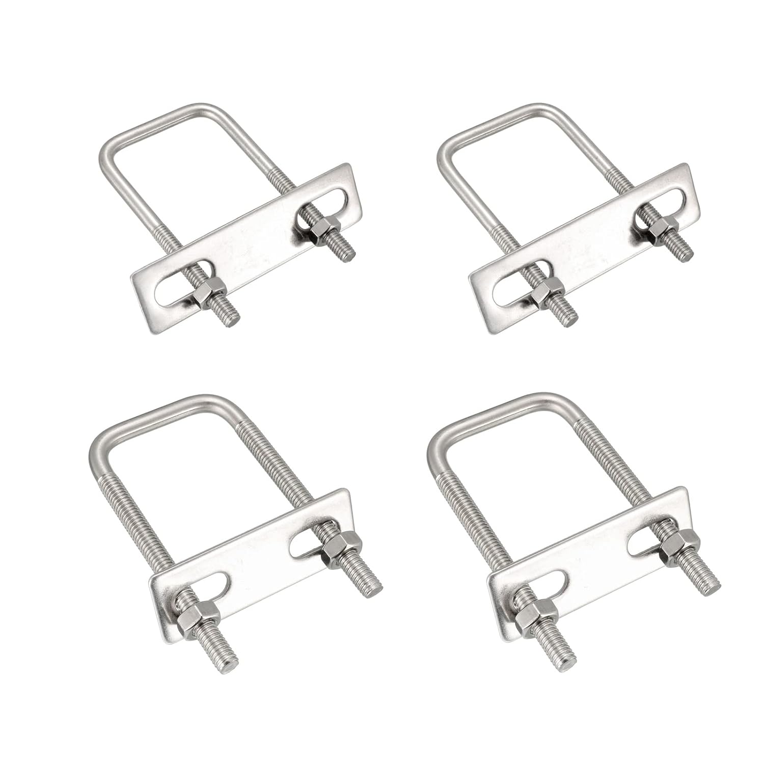 uxcell Square UBolts 15/8"(40mm) Inner Width 2Pcs, 13/8"(35mm) Inner Width 2Pcs 304 Stainless
