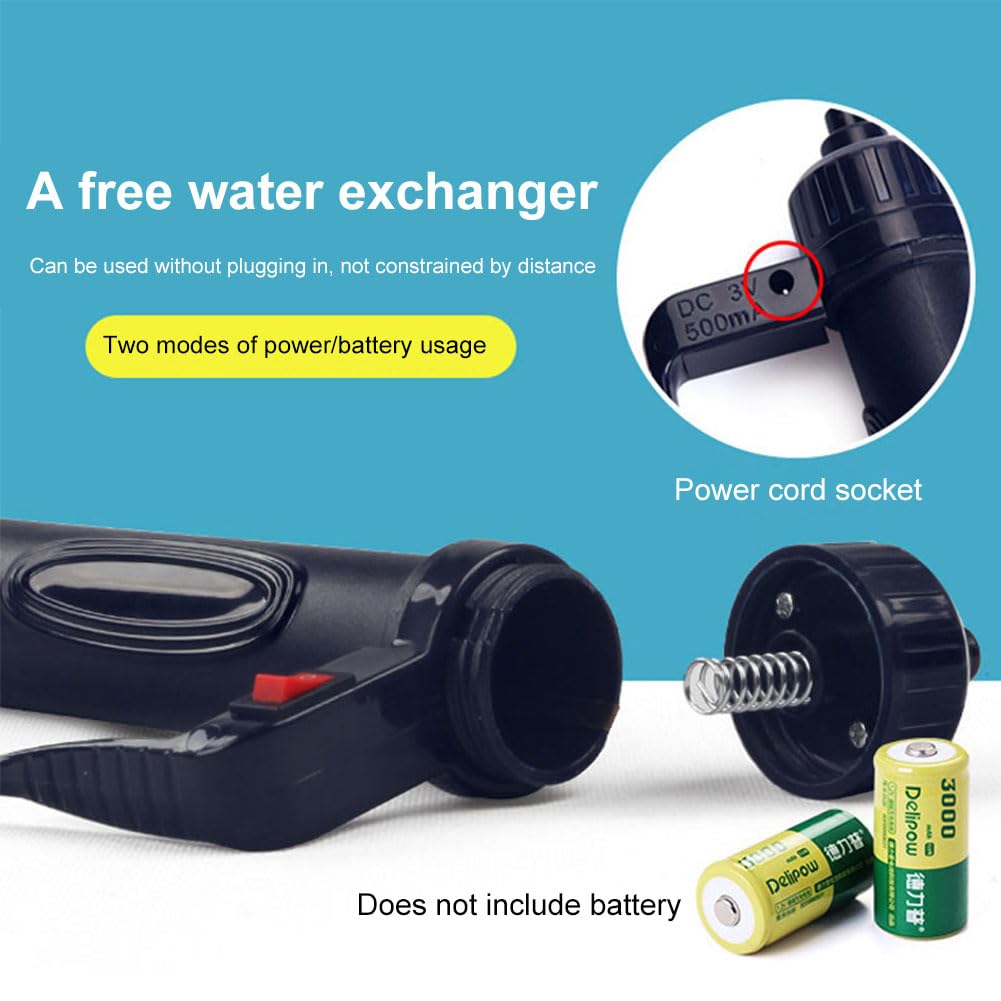 Limpiador de Grava para Acuario, 3 en 1 Aspirador Automático para Acuario, Cambio de Agua de Acuario, Multifuncional Cambiadores de Agua, Limpiador de Peceras para Lavado de Arena Cambio de Agua