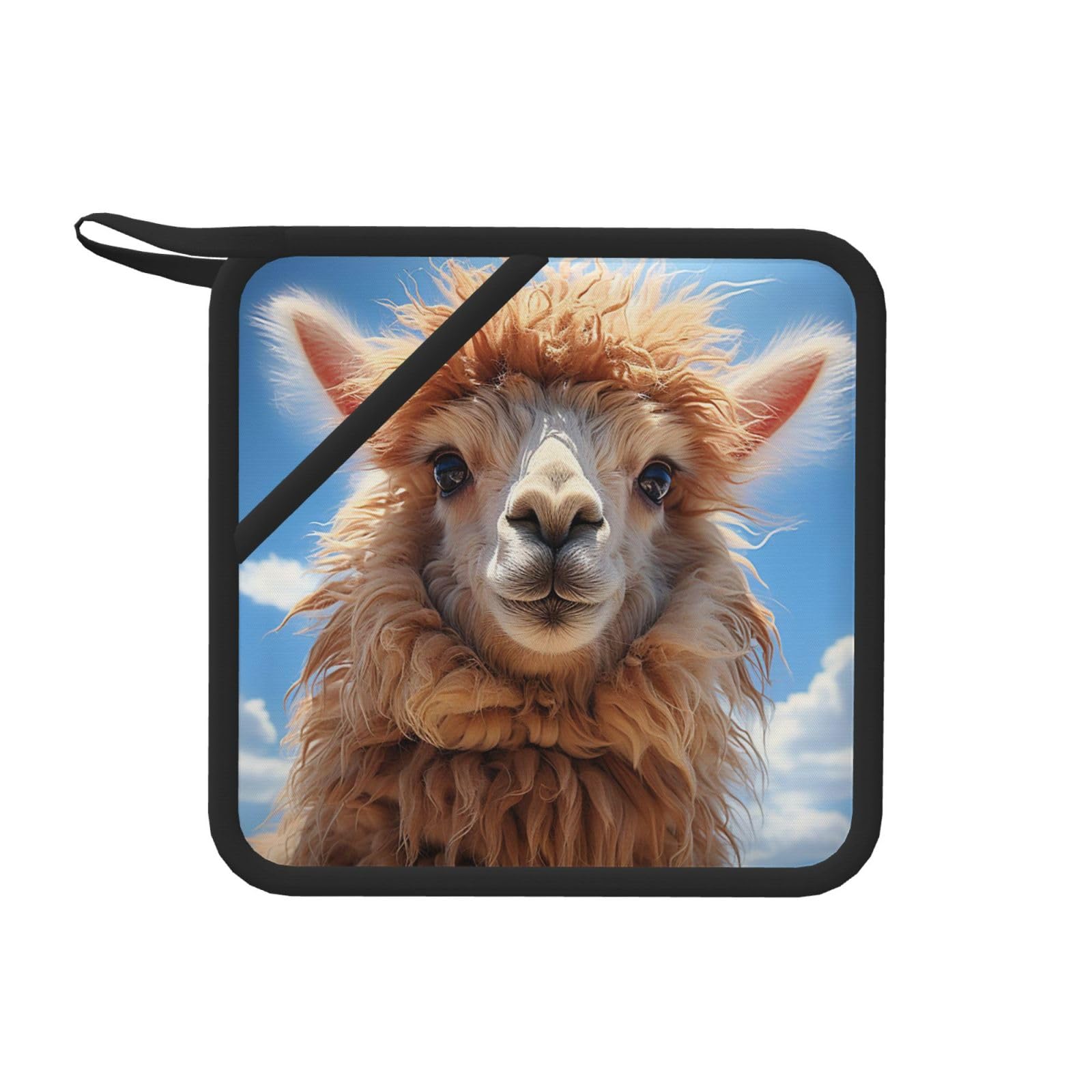 Pot Holders Set of 2 Kitchen Heat Resistant Potholders Funny Alpaca Llama Silicone Aunty-hot Pad Cotton Lining Oven Hot Pads for Cooking Baking BBQ Microwave Kitchen