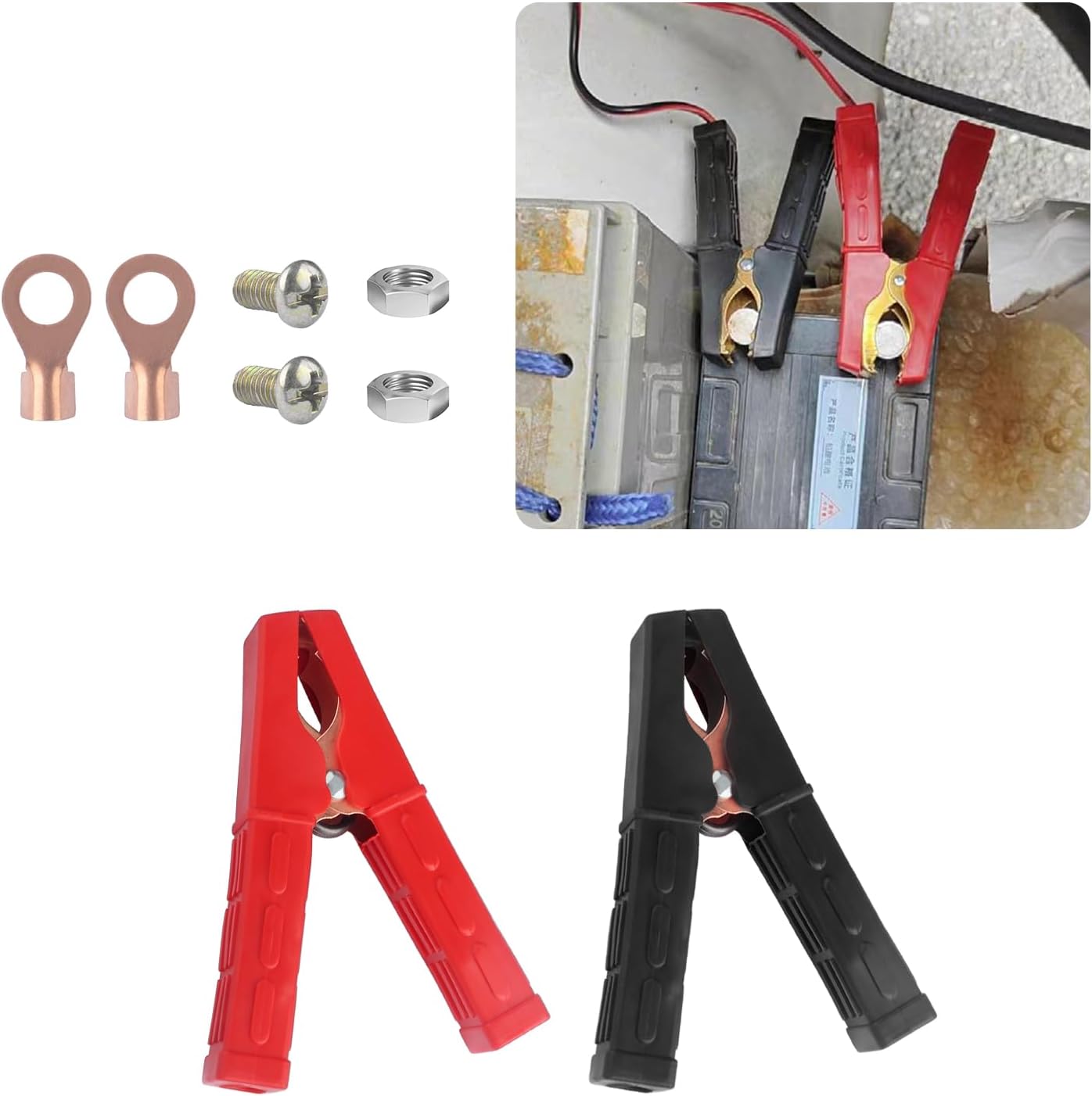 Crocodile Alligator Car Battery Clamps Connectors With Micro