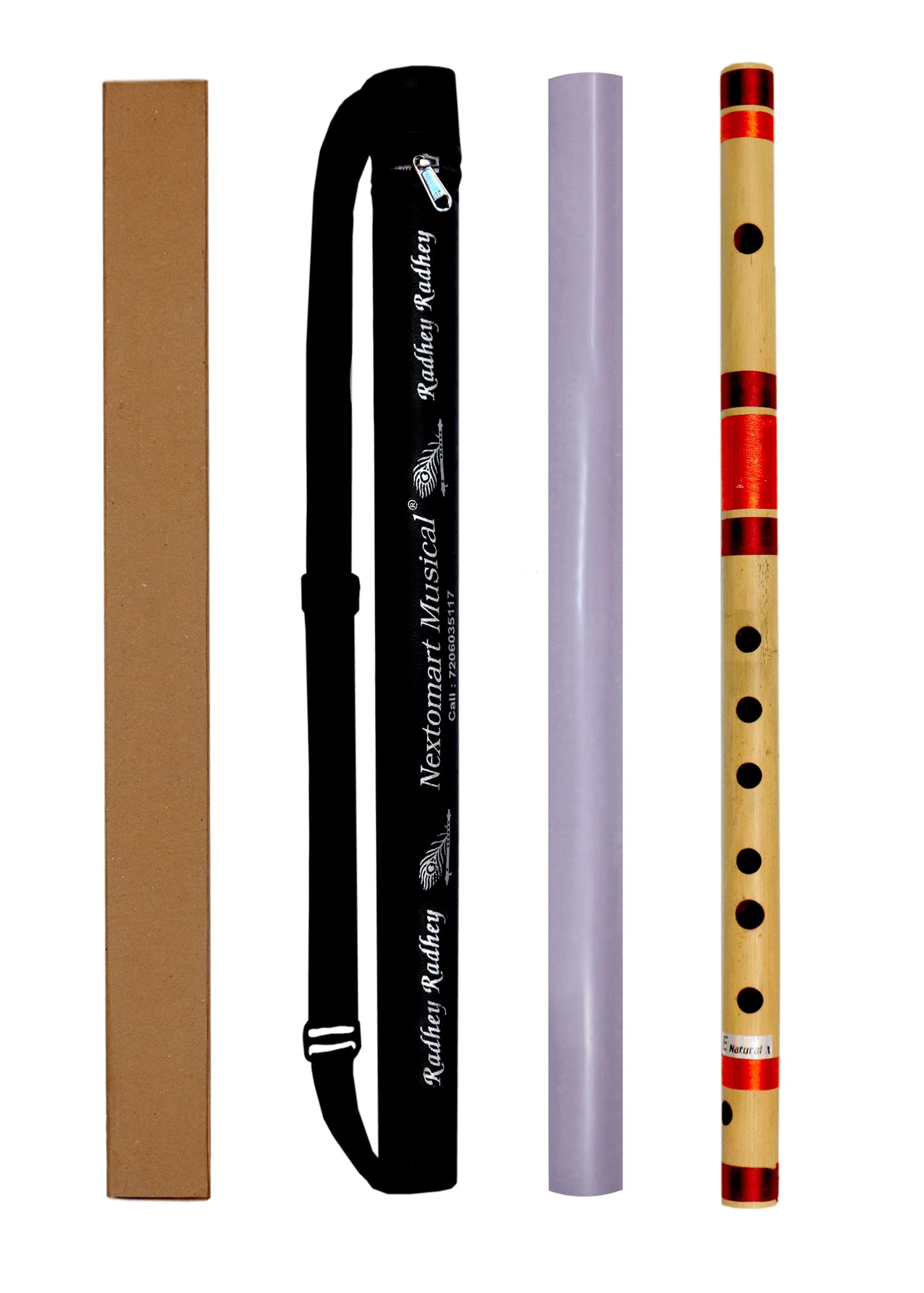nextomart Musical Flutes E Natural Medium 7 Hole Bamboo Flute Bansuri with Flute Carry Bag Free (15 Inch)-picture-21