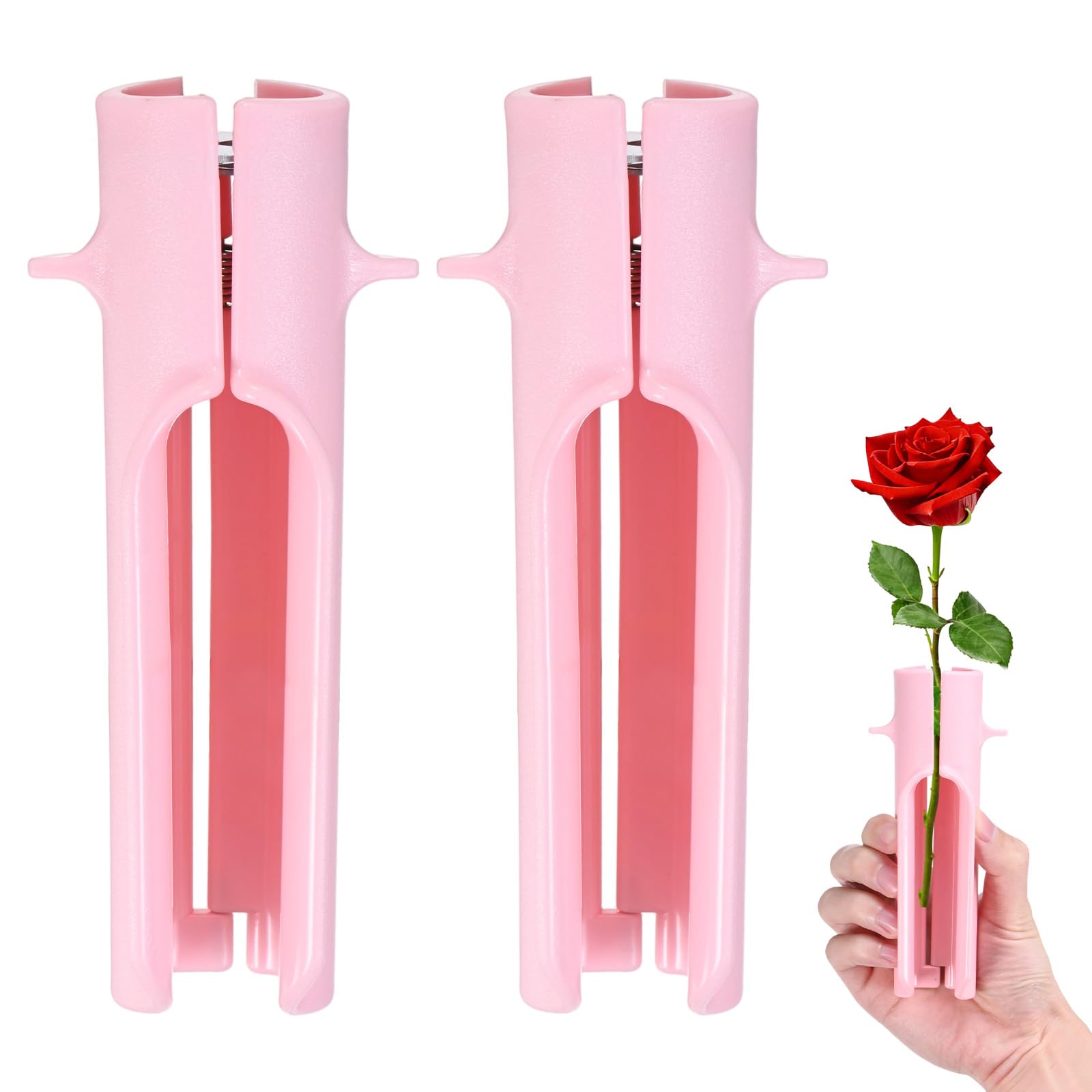 M METERXITY 2-Pack Rose Thorn Stripper Tool, Plastic Metal Rose Stem Leaf Thorn Stripper for Bouquets Pruning Branches/Floral Arrangement, Flower Stripping Tool Remove [Pink]