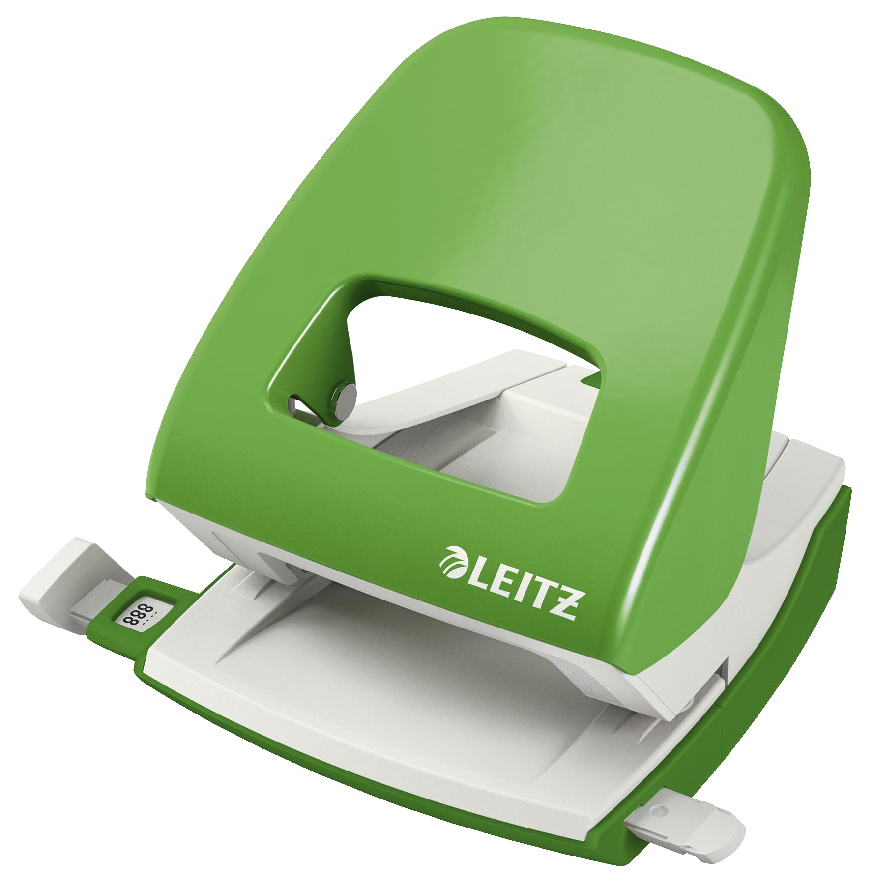 Leitz 5008 NeXXt Series Bürolocher, Metall, bis zu 30 Blatt/Kombi-Set mit Heftgerät + 1000 Klammern extra (hellgrün)