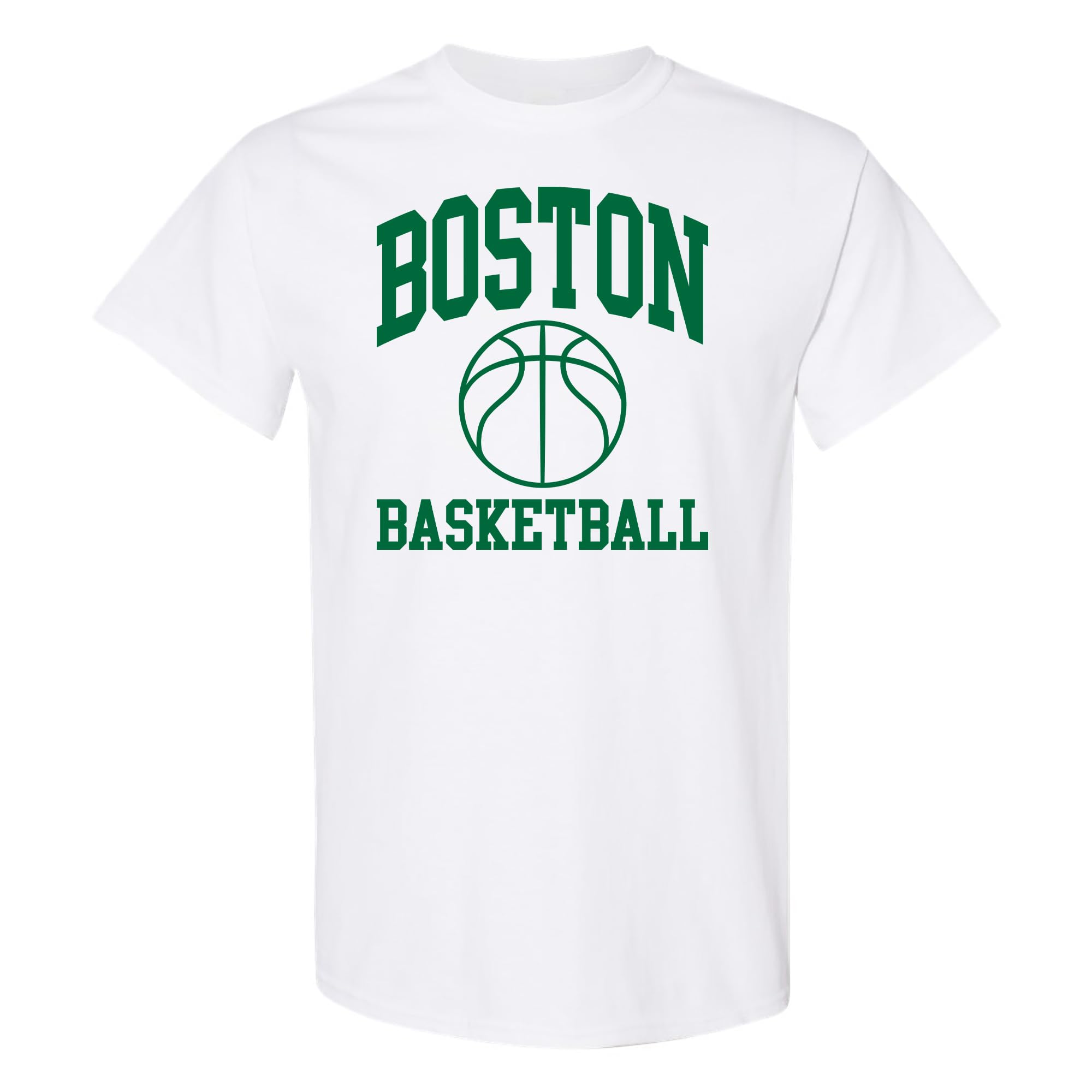 UGP Campus Apparel - Boston Classic Basketball Arch Basic Cotton T-Shirt - X-Large - White