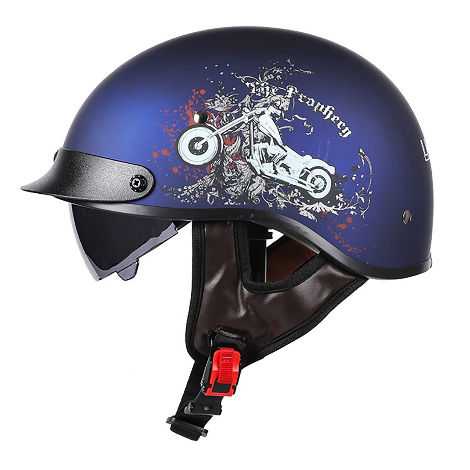 Casco Abierto Para Motocicleta, Medio Casco Abierto Retro Con, image size:1600x1600