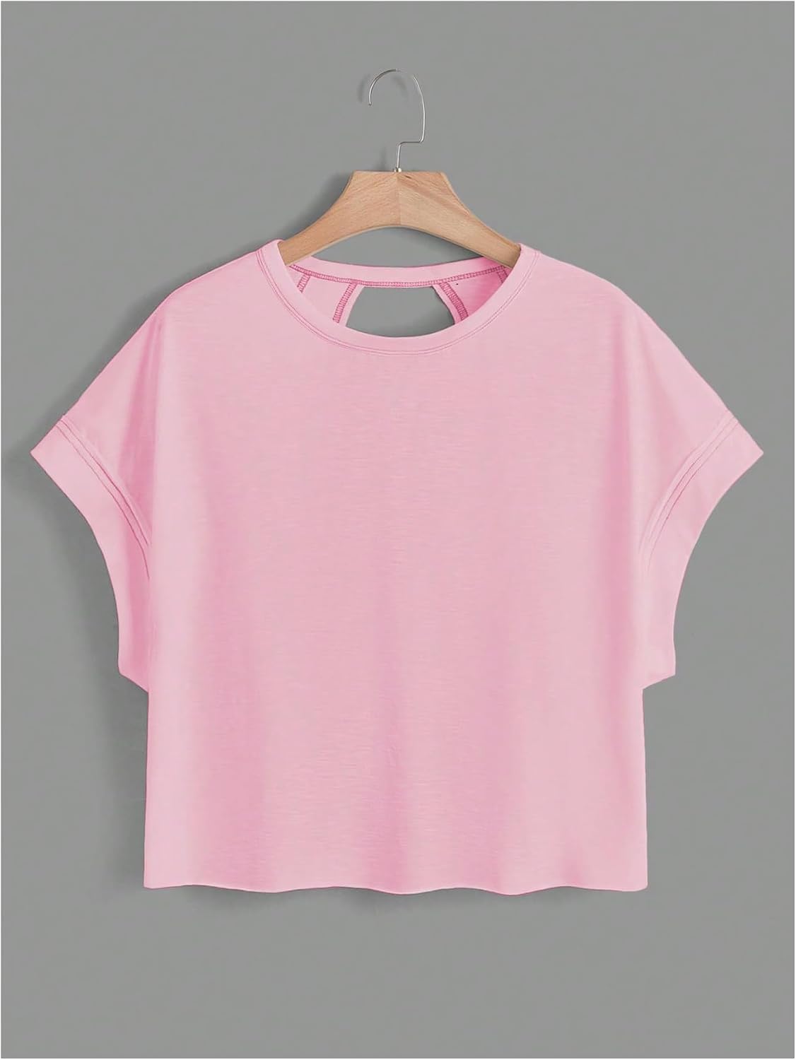 SOLY HUX Women's 2 Piece Summer Open Back Tops Criss Cross Cut Out Backless Tee Short Sleeve Casual T Shirt