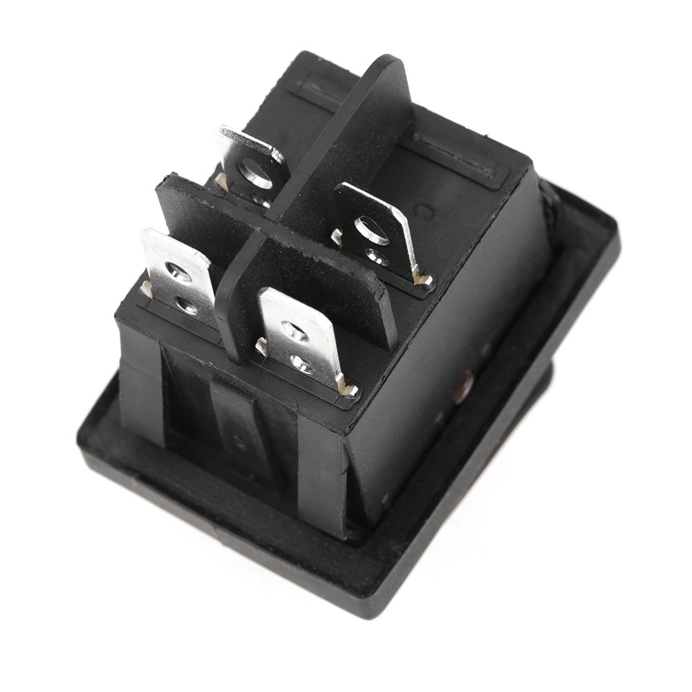 4 Pcs/Set Interrupteur À Bascule, 220V 4 Broches 2 Position Sur-Arrêt Étanche Mini Lampe Vert Rouge Rond Bouton De Pression Commutateur À Bascule