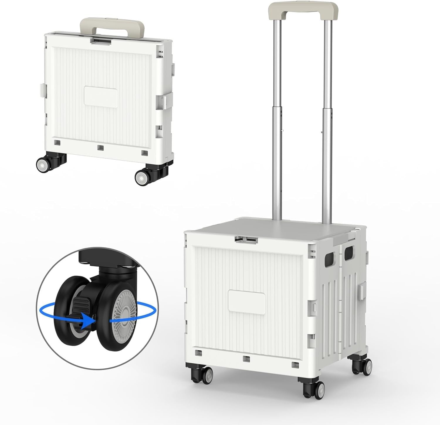Chariot de courses pliable 4 roues 360° pour un transport fluide sans effort