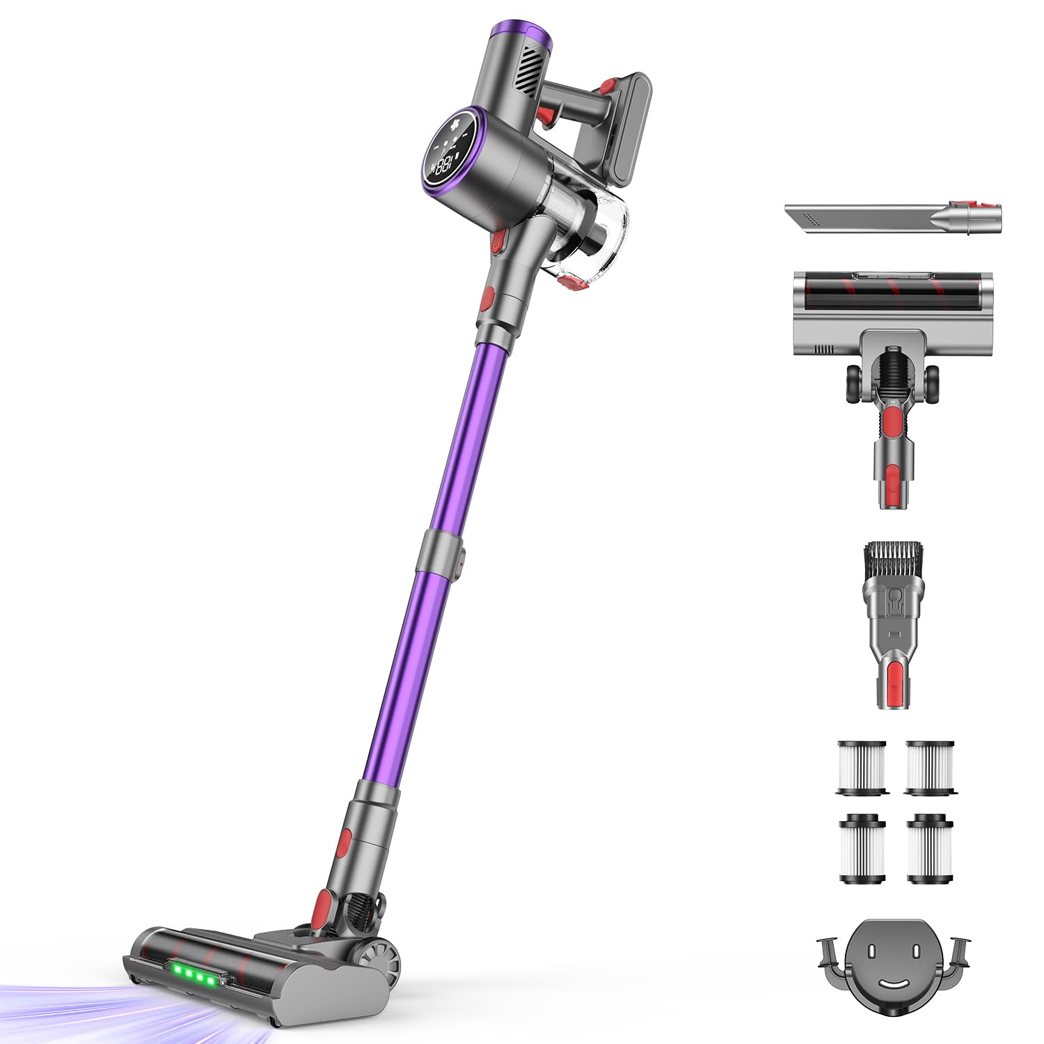 2027年先行発売！掃除機 コードレス【125kPa真の超強力吸引！・ADS（AI Dust Sensor）・自立式・60分連続稼働】Laoynd コードレス掃除機 軽量 LED液晶ディスプレイ サイクロン掃除機 絡まないヘッド 一人暮らし 伸縮パイプ 550Ｗ 3段吸引力 着脱式バッテリー フロア/カーペット/ソファ/車に適用 年末お掃除 PSE認証済 VB8