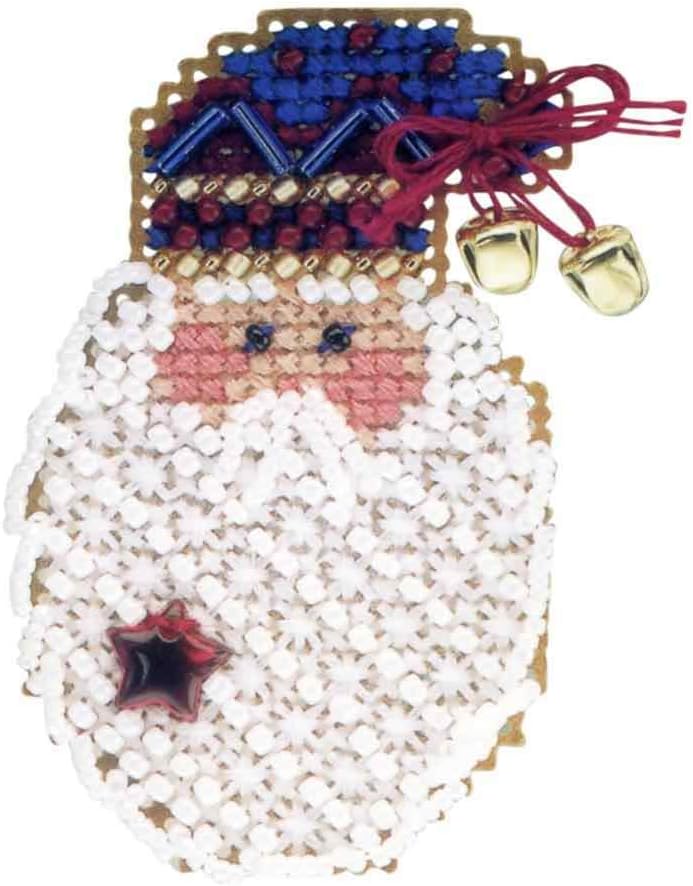 Kris Kringle Beaded Counted Cross Stitch Ornament Kit Mill Hill 2001 Winter Holiday H97