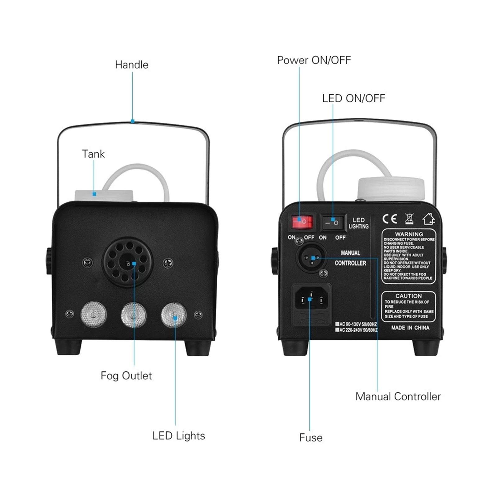 Amazon | スモークマシーン RGB LEDライト/有線およびワイヤレス