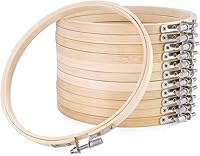 Pllieay 12 Pack 6 Inch Wooden Embroidery Hoops - Round Cross Stitch Hoops for Crafts, DIY & Festival Decor