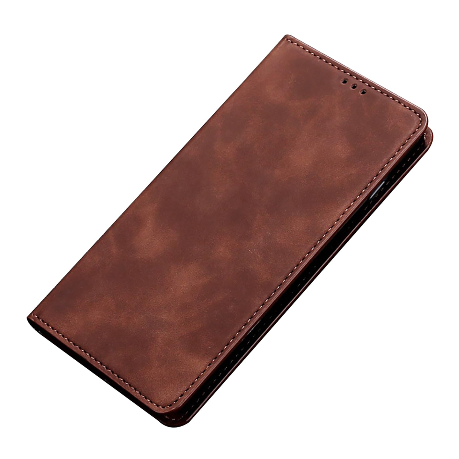 Étui portefeuille Google Pixel 9 en cuir marron avec fentes cartes