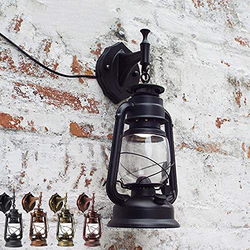 Image of Wall Sconces, Retro Antique Vintage Rustic Lantern Lamp Wall Sconce Light Fixture (Red Bronze - 1 Pcs)