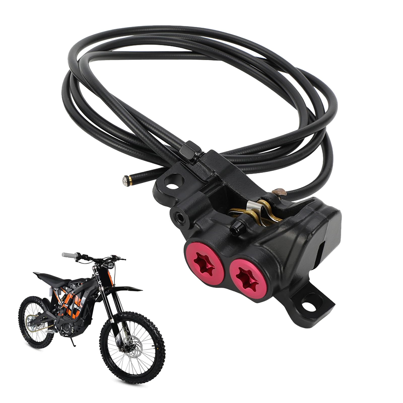Etrier de Frein de Moto, Etrier Frein Arrière + Tuyau de Frein de 1600mm | pour Vélo Electrique sur Ron Light Bee S/X X160 X260