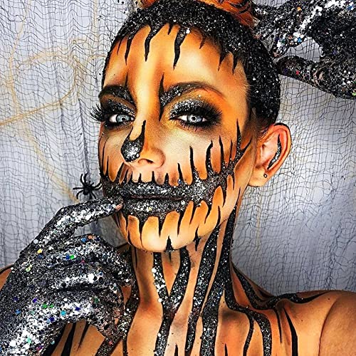 Yeweian 1012 Black Body Glitter, Face Glitter Gel, Mermaid Sequins Lip Eye Nails Hair Body Glitter Makeup, Liquid Holographic Chunky Glitter Festival Rave Accessories thumb #1