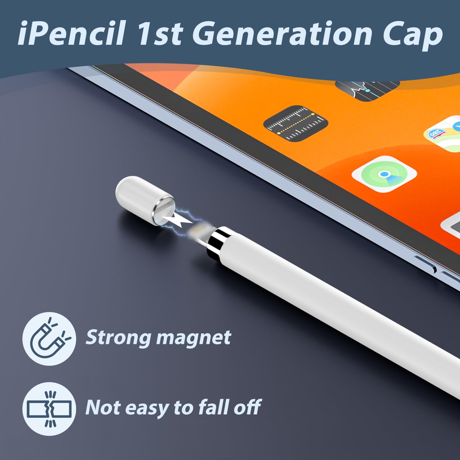 Apple Pencil z 3 wymiennymi końcówkami, 2 nasadki magnetyczne, 1 adapter do ładowania, akcesoria magnetyczne, nasadki zapasowe do Apple Pencil 1 generacji, kość słoniowa