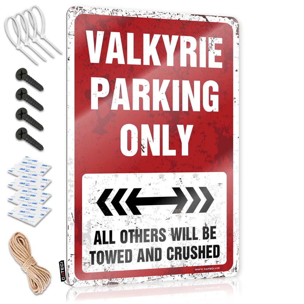 Fall Decor Beautiful Tin Metal Decor - Valkyrie Parking Only Rustic Wall Art Waterproof Easy Hang For Farm(30X40CM)