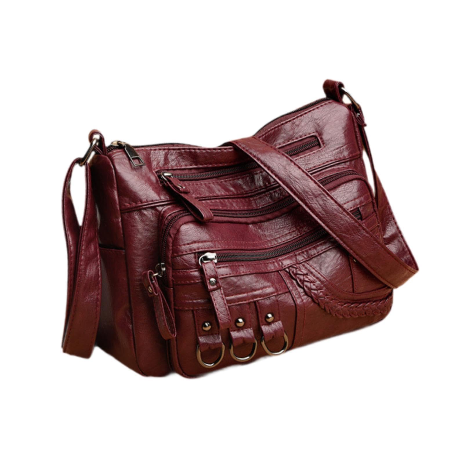 Women Shoulder Bag Soft Pu Leather Body Bag Pouch For Gifts Summer Work Red | Womens Handbags & Bags-image-46