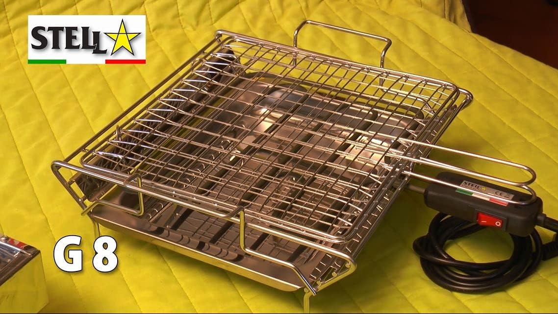 Stella Soc. Coop. Bistecchiera griglia elettrica in acciaio inossidabile 2000 Watt Made in Italy la Stella - G8 Stella Soc. Coop. Bistecchiera griglia elettrica in acciaio inossidabile 2000 Watt Made in Italy la Stella - G8