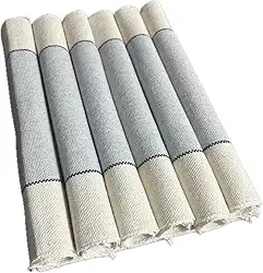 Jogo Americano 7 Peças Algodão com Trilho de Mesa Lugar Americano 6 Lugares Decoração Mesa Cozinha (JGAM04)