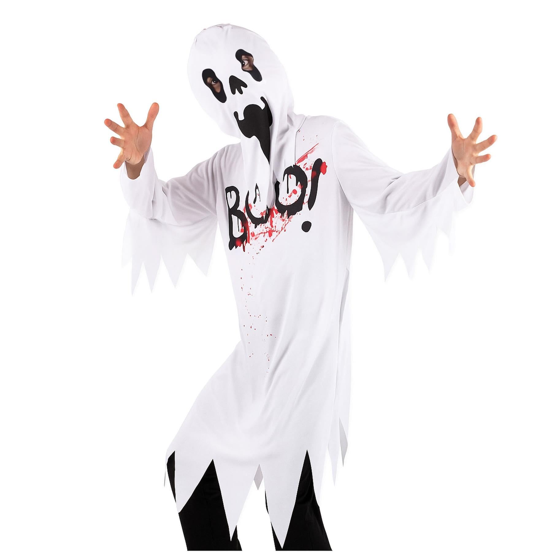 Kids Girls Boys Top BOO Printed Halloween - Boo Ghost Top 343 White._6-8 โ image 1