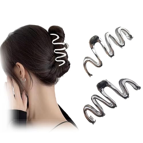 Miniatura 1 de 2 pinzas para el cabello, pinzas de pelo ondulado de sujeción fuerte, pinzas de metal para mujeres y niñas, pinzas de pelo antideslizantes,
