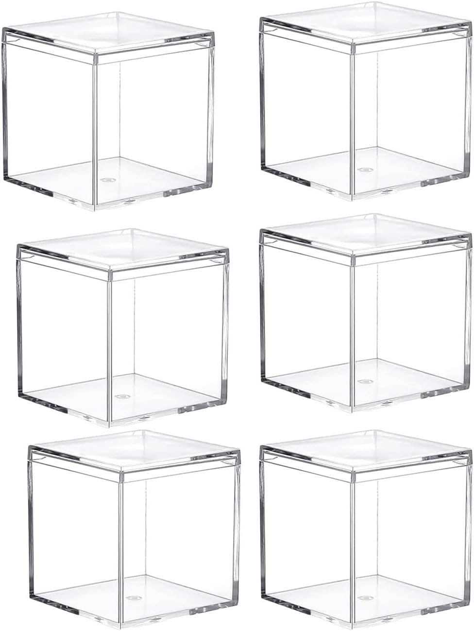 MULIANBOX Acrylic Box with Lid Clear Small Cube Box with