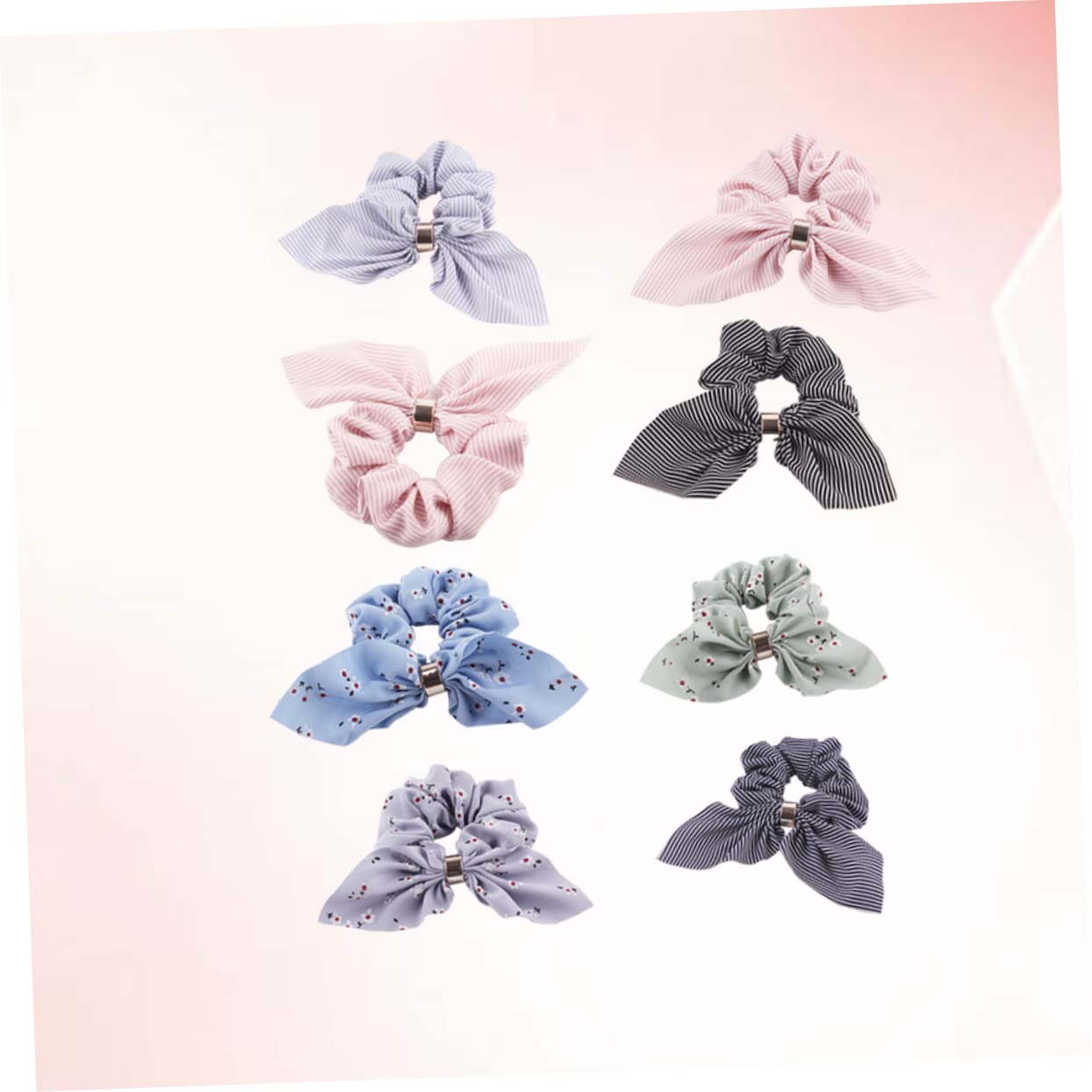 Housoutil 24stücke Chiffon Haargummis Mit Kaninchenohren Und Metallverschluss Elastische Haarbänder Verschiedenen Farben Für Dutt Pferdeschwanz Und Hochsteckfrisuren Für Damen Und