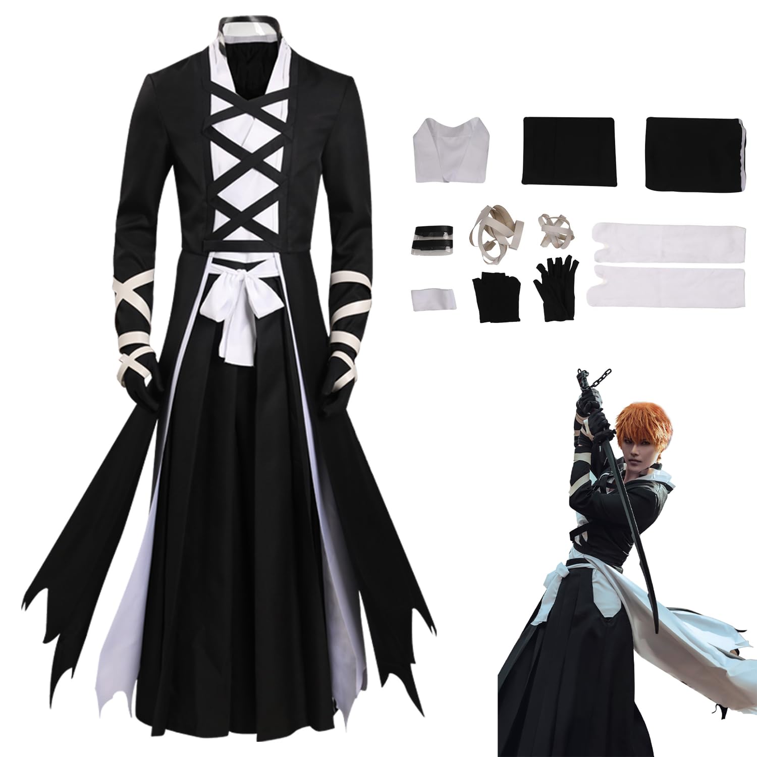 Kurosaki Ichigo Cosplay Costume Thousand Year Blood War for Halloween Outfit Set