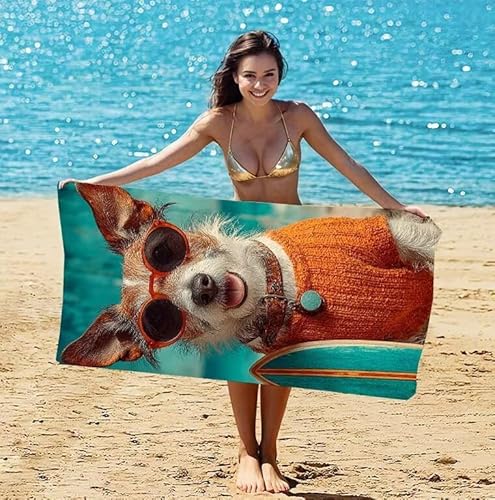 Mikrofaser Handtuch Strandtuch XXL 75x150 cm Stranddecke Sandfrei Fitness Handtuch Praktisch & Leicht, Saugfähig & Schnell Trocknende Strandhandtuch, Strand, Schwimmen Picknickdecke, (H&) a-838