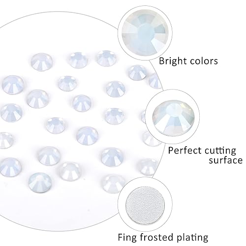 Miniatura 3 de 3820 diamantes de imitación para arte de uñas, cristales de cristal de 6 tamaños (ss6-ss30), gemas para uñas con parte trasera plana para