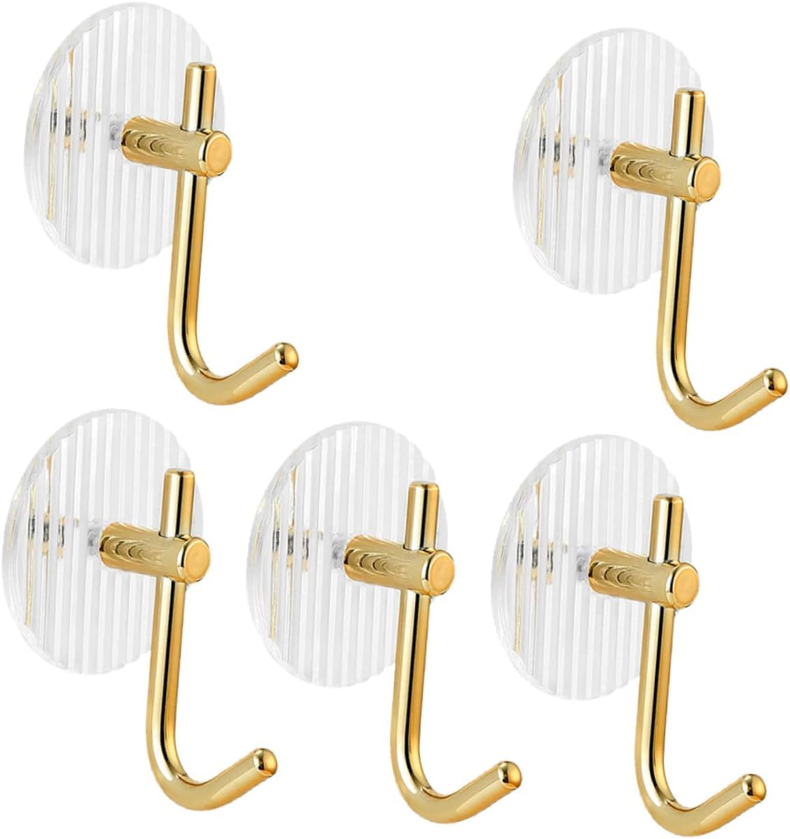 2V BROTHERS Self Adhesive Hanging Acrylic Golden Sticky Wall Hook Home Kitchen Bathroom Bedroom Shower Towel Holder with Magic Sticker- Pack of 5 (B0CQ33LNCD) Amazon Price History, Amazon Price Tracker