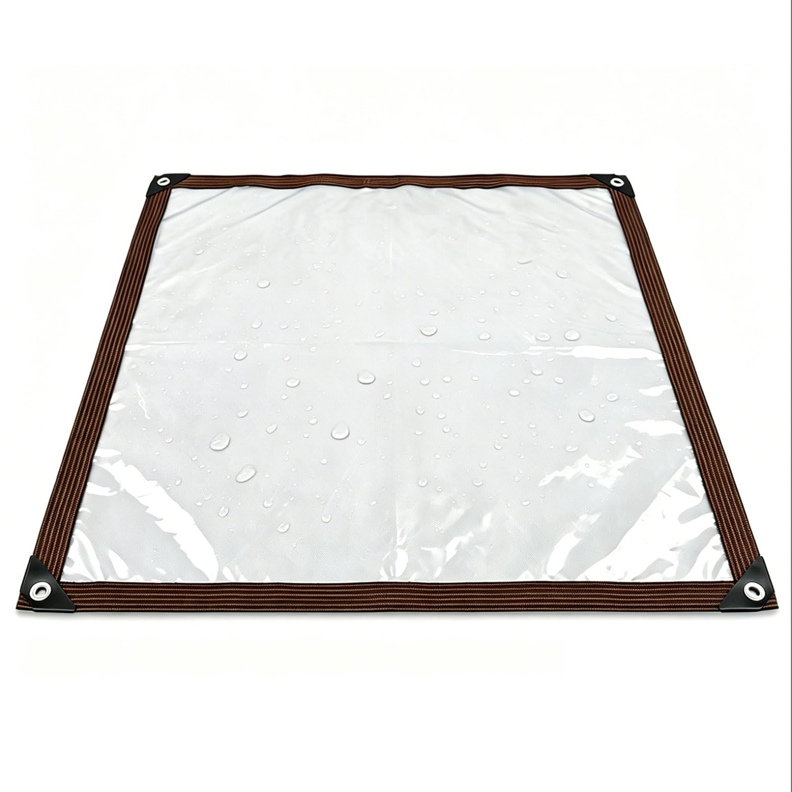 Transparent PE Tarp Cover for Outdoor Use, Clear Plastic Waterproof Sheet with Grommets, for Greenhouse, Plant Cover, Patio Furniture and Equipment Protection (4x8m)