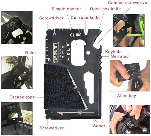 Miniatura 5 de Survival Gear 12 en 1, kits de supervivencia, herramientas de supervivencia con bolsa, equipo de supervivencia genial y kit de herramientas para