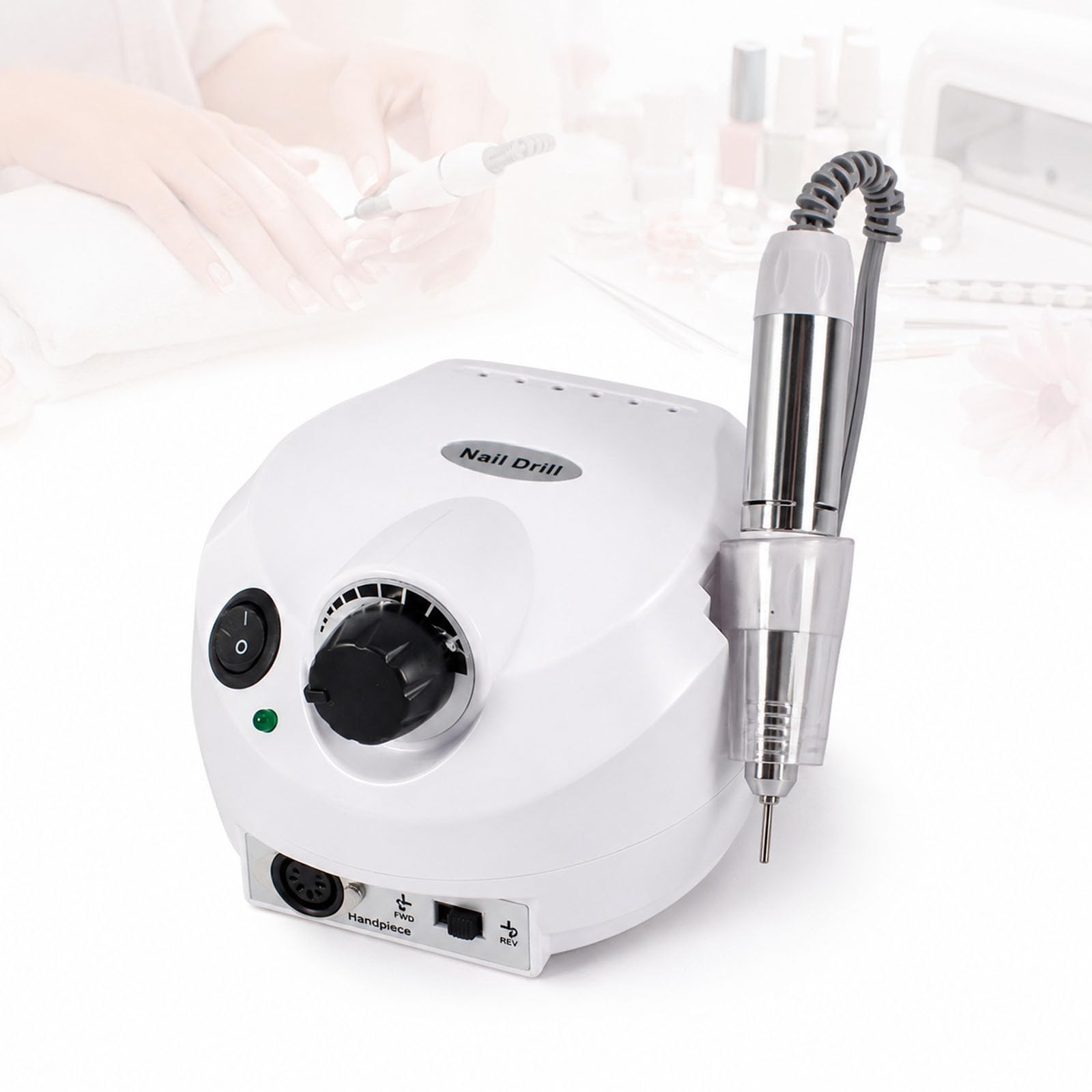 GCYXUC Micro Motor Marathon M3, Electric Nail Drill Grinding Machine M3, 35000RPM Adjustable Speed, Forward Reverse, Foot Pedal Control, Low Noise Handpiece for Salon Nail Art