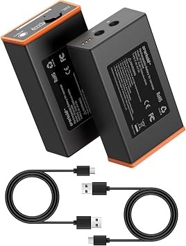 2 Pack 5000mAh Battery Pack for Moultrie Edge Trail Camera, Replacement Lithium Battery for Moultrie Edge, Edge Pro, Edge 2, Edge 2 Pro,with Digital Display and Charging Cable