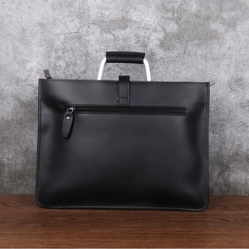 Horizontal Business Briefcase Genuine Leather Men's Handbag Retro Shoulder Bag