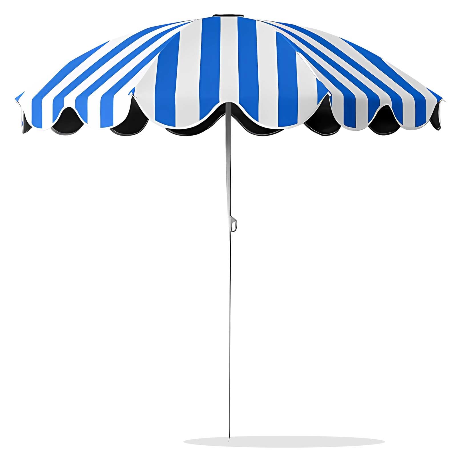 Przenośny parasol plażowy 1,5 m z regulacją wysokości UPF 50+ parasol zewnętrzny na kemping przy basenie, ogród, lekka konstrukcja w paski