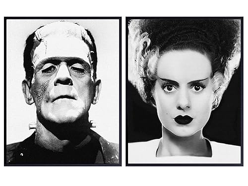 Frankenstein Wall Art & Decor Set - LARGE 11x14 - Vintage Hollywood Scary Horror Monster Movie Posters Photos Pictures - Goth, Gothic Gifts - Home
